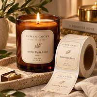 Étiquettes personnalisées pour bougies, autocollants en vinyle imperméables, rouleau d'autocollants adhésifs, impression de logo en feuille d'or pour l'emballage de flacons de parfum et de pots