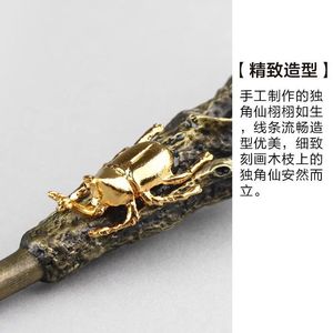 Couteau à thé Da'antang en acier à haute teneur en carbone, finition bronze antique, lame de 4-5,9 pouces, pour gâteau de thé Pu'er, brique de thé noir, accessoire de cérémonie du thé - Product Image 3
