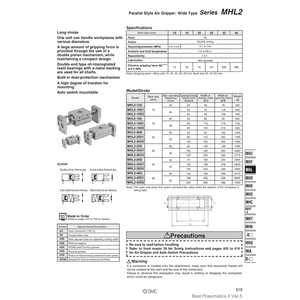SMC Pneumatique MHL2-40D1 Pince pneumatique Robots parallèles Produit - Product Image 1