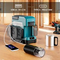 Cafetière sans fil pour batterie Makita 18V, 3 options de préparation, cafetière à filtre avec moulin à café, portable, individuelle