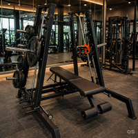 Machine Smith Commerciale à Charge de Poids, Banc de Presse Pectorale, Presse Épaules Professionnelle 3-en-1, Équipement de Musculation et Fitness