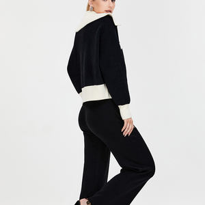 <span class=keywords><strong>Cardigan</strong></span> da <span class=keywords><strong>Donna</strong></span> in Maglia a Coste con <span class=keywords><strong>Zip</strong></span> Bidirezionale e Colori a Contrasto, Novità Primavera 2024 - Product Image 5