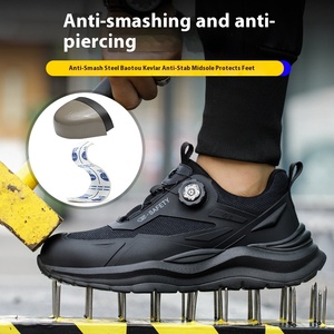 Scarpe da uomo di sicurezza estive leggere Anti-impatto Anti-impatto tessuto traspirante Anti tessuto antiscivolo senza odore scarpe da lavoro - Product Image 2