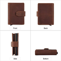 Dompet Kulit Sapi Asli Vintage untuk Pria, Organizer Kartu, Anti Maling, Dompet Kulit Full Grain Pendek