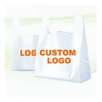 Sac en plastique PE personnalisé, durable et écologique, type T-shirt, pour le shopping, avec logo sur mesure