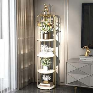 İskandinav Amerikan Lüks Dekoratif Süs Rafı Depolama Çok Katmanlı Demir Kuş Kafesi Çiçek Standı Oturma Odası Depolama Aparatı - Product Image 6