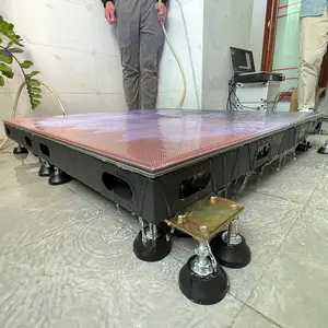 Schermo per piastrelle per pavimento a LED P4.81 ad alta definizione pista de baile ledanti-slip interattivo a induzione piastrelle per pavimento a LED