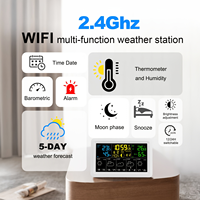 Station météo intelligente WiFi Tuya 5107-2 avec surveillance à distance via application et affichage des prévisions de température et d'humidité en temps réel