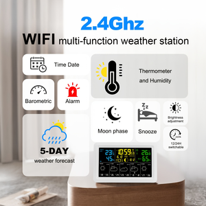 <span class=keywords><strong>Station</strong></span> météo intelligente WiFi Tuya 5107-2 <span class=keywords><strong>avec</strong></span> surveillance à distance via application et affichage des prévisions de température et d'humidité en temps réel - Product Image 2