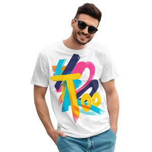 Camiseta de Alta Calidad 60% Algodón 40% Poliéster con Logotipo Personalizado Serigrafiado, Corte Regular, <span class=keywords><strong>Manga</strong></span> Corta, Tejido de Punto, Logotipo Gráfico, Camiseta para Hombre - Product Image 5