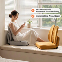 Fauteuil de sol réglable en gros, 5 positions, dossier ergonomique, lin gris, pour bureau et salon, logo personnalisé, portable, OEM ODM