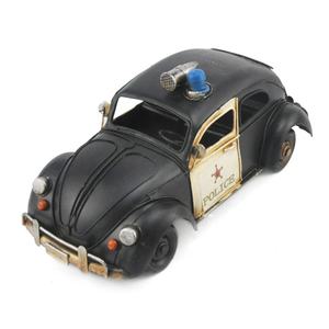 Noir Rétro Police Voiture Modèle Décoration Créative Bureau À Domicile Décor Vintage Souvenirs Faits À <span class=keywords><strong>La</strong></span> Main En Métal Embellissements Pour L'artisanat - Product Image 2