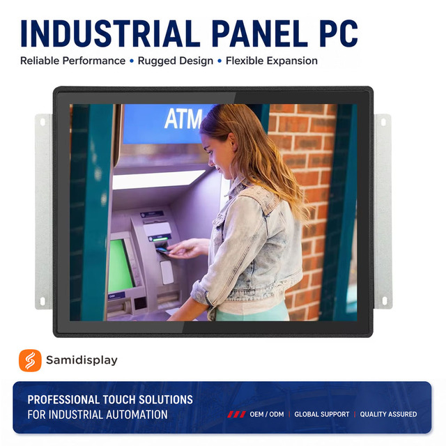 15.6 18.5 21.5 24 27 32 Inch Aluminum Alloy IP65 Embedded Capacitive Touch Screen Industrial Monitor Panel PC