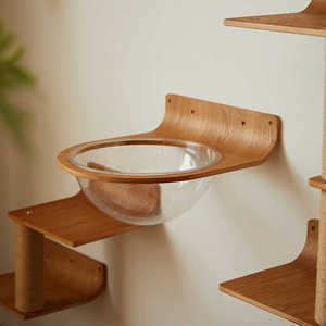 MPJ1009 Modern Ahşap Kapsül Kedi Yatağı Duvara Monte Kedi Tırmanma Çerçevesi Küçük Alanlar İçin Kompakt Tasarım Her Mevsim Kullanım - Product Image 1