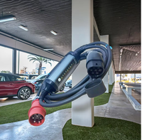 Chargeur de voiture électrique portable rapide JET New Type2 32A 22kW 380V Schuko Cee rouge bleu pour la maison
