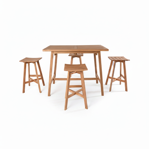 Conjunto de Muebles de Patio de Madera de Teca, Mesa de Bar Estilo Orleans, Muebles de Alta Calidad, Mesa y Silla de Bar, Silla de Belleza - Product Image 1