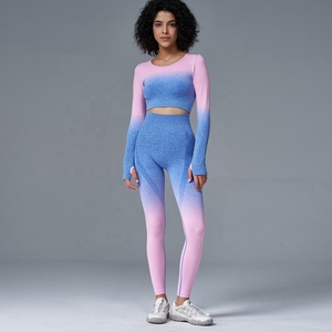 Set di Yoga da <span class=keywords><strong>donna</strong></span> leggeri e traspiranti pantaloni da palestra senza cuciture <span class=keywords><strong>abbigliamento</strong></span> <span class=keywords><strong>sostenibile</strong></span> da <span class=keywords><strong>donna</strong></span> - Product Image 2