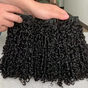 Extensions de cheveux humains bouclés <span class=keywords><strong>Pixie</strong></span>, tissage brésilien, 100 % cheveux naturels, avec closure HD en dentelle - Product Image 2