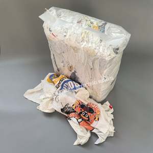 ผ้าเช็ดทำความสะอาดสีขาวพิมพ์ลายผ้าฝ้ายคุณภาพสูงสำหรับทำความสะอาดอุปกรณ์ในโรงงาน ผ้าเช็ดทำความสะอาดอุตสาหกรรมแบบใช้ซ้ำได้ - Product Image 1