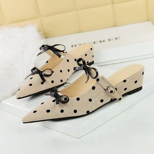 Zapatillas de tacón de punto con lazo, novedad de verano 2025, zapatos de punta, pantuflas sencillas y cómodas para mujer - Product Image 6