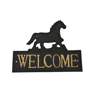 Welcone Horse Plaque pour porte et métal mural Plaque murale en fonte de bonne qualité et signe dans les articles équestres - Product Image 1