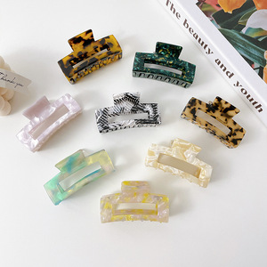 Индивидуальные 7,8 см в Корейском стиле элегантные разноцветные ацетат целлюлозы зажим для волос в конский хвост Зажим полые квадратные трубы заколки для волос - Product Image 2