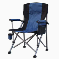 Chaise de camping pliable robuste avec porte-gobelet |   Chaise portable à structure en acier pour la plage, le jardin, les événements sportifs