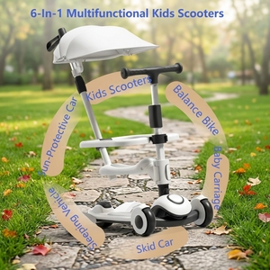 Trottinette Enfant 6-en-1 en Aluminium à 3 Roues avec Siège – À Pousser ou à Glisser ; Jouet Porteur pour Garçons et Filles - Product Image 2
