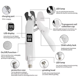 Cortauñas Eléctrico de Acero Inoxidable de Bajo Ruido para Mascotas con Iluminación LED de Línea de Sangre, Recargable por USB, Fácil de Usar para Perros en Viajes - Product Image 2