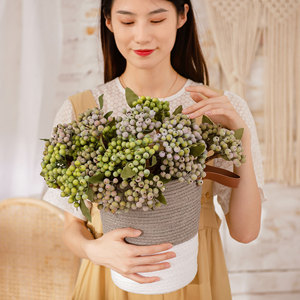 Branche de baies artificielles CallaFloral, vert roseâtre, en mousse, décoration intérieure, bouquet de mariage, GF13645-1 - Product Image 1