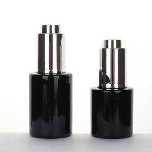 Flacon compte-gouttes en verre noir pour sérum ou huile à <span class=keywords><strong>barbe</strong></span>, avec bouton poussoir et compte-gouttes argenté, 20ml 30ml 2oz - Product Image 6
