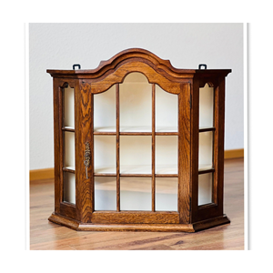 Lõm gỗ tủ thuốc mộc mạc tủ phòng tắm cổ apothecary ngực với cửa sổ kính cũ bằng gỗ hiển thị trường hợp - Product Image 1