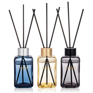 Bouteille en verre carrée de 100 ml pour diffuseur à bâtonnets, <span class=keywords><strong>parfum</strong></span> d'ambiance unique pour la maison, avec bouchons et bâtonnets – Vente en gros - Product Image 2