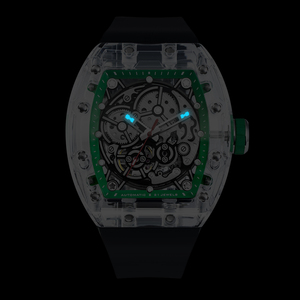 Reloj Automático Skeleton para Hombre, Cristal de Zafiro, Reloj Mecánico, Correa de Fluororubber, Resistente al Agua 3ATM, Reloj de Lujo - Product Image 5