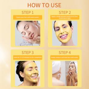 Masque facial en argile hydratant et nourrissant au curcuma, végétalien et naturel, pour le soin de la peau, nettoyage en profondeur, pour marques OEM - Product Image 5