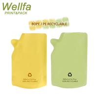 Emballage biodégradable écologique personnalisé, 250ml, 500ml, 1 litre, sac de recharge de savon liquide, pochette à bec en papier Kraft