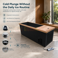 Baignoire de plongeon à froid OEM avec refroidisseur intégré en acier inoxydable et bain de glace en bois pour marques de bien-être en marque blanche