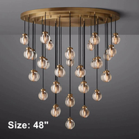 Lustre suspendu décoratif pour salon, escalier, 48 pouces, rond, intérieur, luxe, cristal, luminaire suspendu