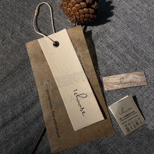 Cổ Điển Retro Thân Thiện Với Môi Cotton Linen Thẻ Mát Cậu Bé Áo Sơ Mi Dầu Giấy Nhãn Cho Quần Áo Giản Dị May Thẻ Đinh Tán - Product Image 6