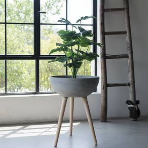 Jardinière <span class=keywords><strong>en</strong></span> céramique avec <span class=keywords><strong>support</strong></span> <span class=keywords><strong>en</strong></span> bois, cylindre de sol moderne, ligne de jardin, décoration de balcon, jardinière <span class=keywords><strong>en</strong></span> céramique - Product Image 1