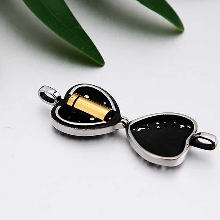 Cremation Jewelry Personalized Heart-shaped Cremation Bone Necklace Suitable for Ashes Forever in My Heart Memory Necklace
