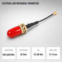 Câble Pigtail RF RP-SMA vers IPEX 1.13mm Coaxial 600-6000MHz 50 Ohm, Adaptateur d'Antenne pour Module de Routeur 4G 5G LTE