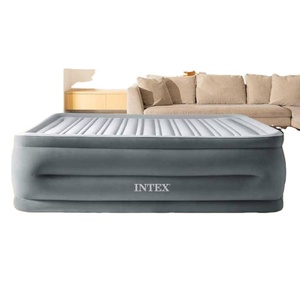 <span class=keywords><strong>INTEX</strong></span>-cama de aire hinchable extra alta con bomba eléctrica integrada, <span class=keywords><strong>colchón</strong></span> flocado para interior y exterior, color azul gris, 64418 - Product Image 2