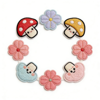 Patchs thermocollants personnalisés en chenille brodée, motif floral botanique mignon (cactus, lavande, bouquet de fleurs), pour vêtements, chapeaux et sacs