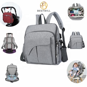 Sac à dos BESTWILL Fashion grand format en polyester, imperméable, pour voyage, avec logo ours, sac à langer pour maman, sac à couches pour maman - Product Image 1