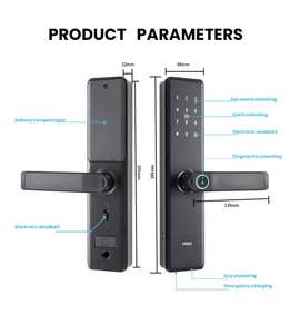 Tuya App Remote Control New Finger Print Door <b>Lock</b> Card Key Password Smart Wood for Home Office Apartment Hotel A01 Keyless Matt - Product Image 6