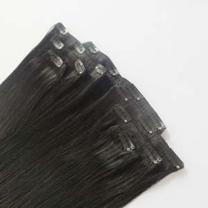 Non transformés Pas Cher <span class=keywords><strong>Double</strong></span> Trame Clip D'extension De Cheveux Humains - Product Image 1