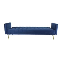 Sofá cama con mechones de 3 plazas de terciopelo azul marino personalizado de fábrica, Camas para sala de estar, futones, sofás convertibles