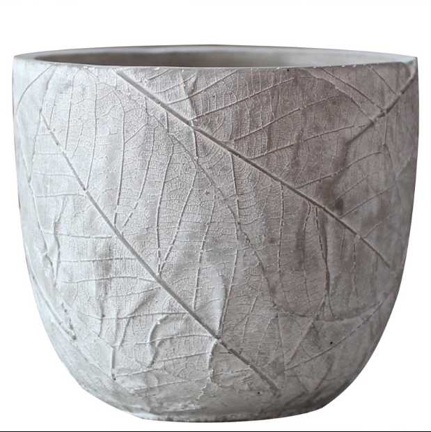 Leaf texture flower cement flower pot combined concrete garden gardening decoration