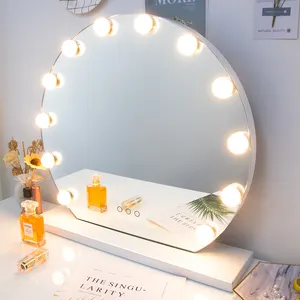 Factory Wholesale Vanity Mirror With Lights Touch Screen Dimmer Three Color Light Large Hollywood Mirror Best Makeup Supplier